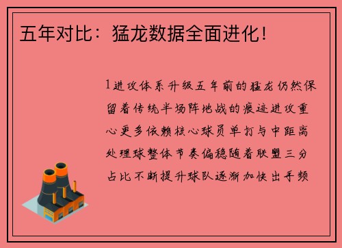 五年对比：猛龙数据全面进化！